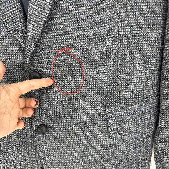 Pendleton wool sports coat jacket size 42 long gray blue classic western - Picture 5 of 12